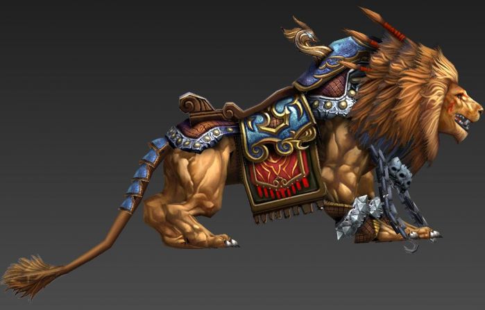 霸气狮子坐骑含obj格式