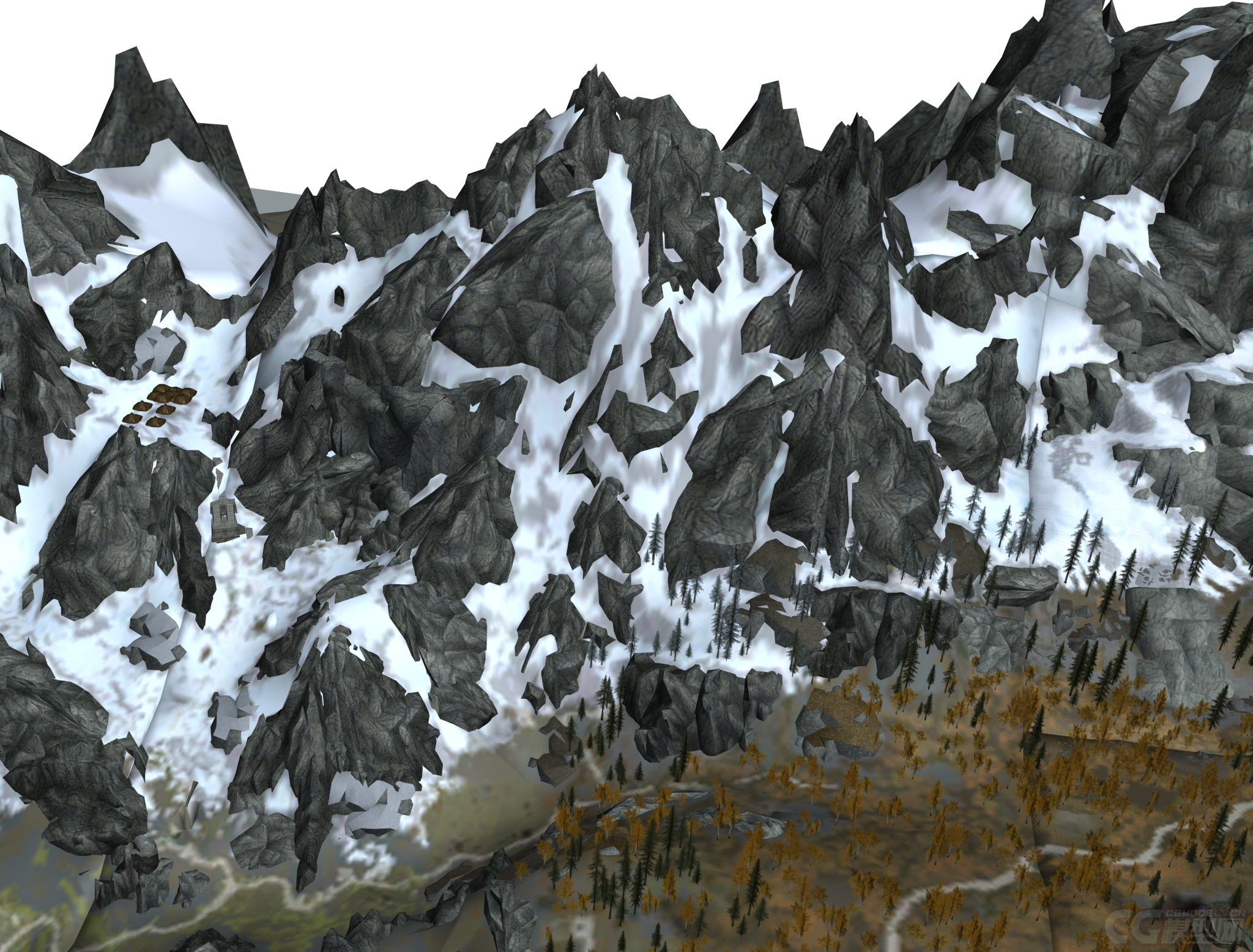 阿尔卑斯雪山,写实风格雪山_qq2645284121作品_场景自然场景_cg模型网