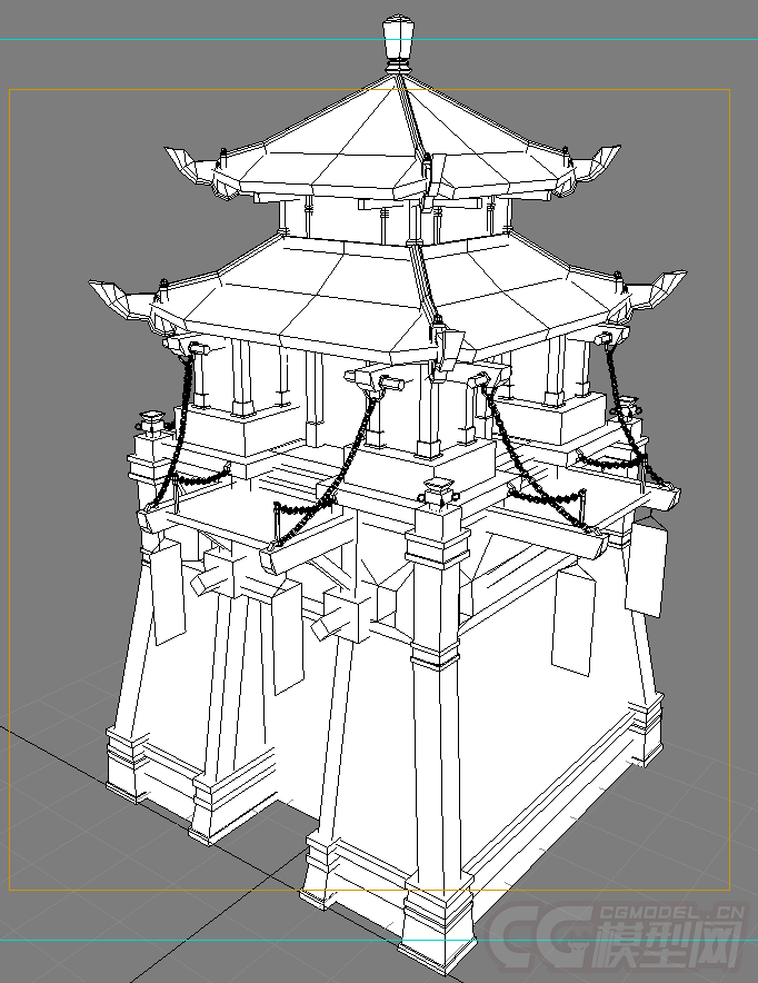 古代中国式建筑 城楼哨塔模型-自然场景模型库-模型下载-cg模型网