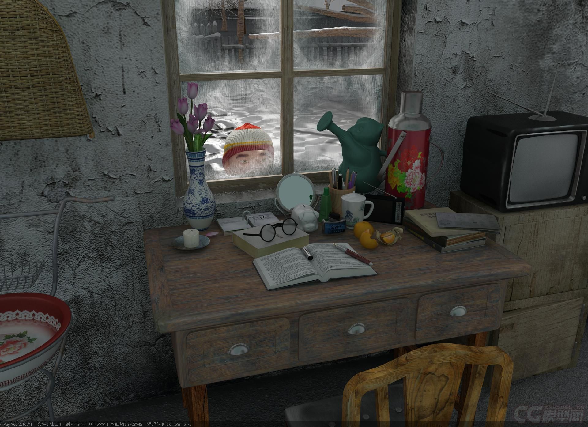 90年代 东北 下雪天 农村 室内 怀旧_erzai2作品_场景自然场景_cg模型