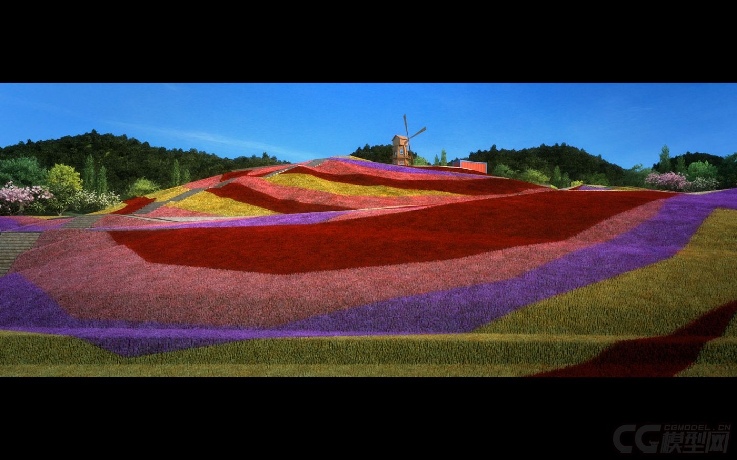 花海公园,花田 -cg模型网(cgmodel)-让设计更有价值!