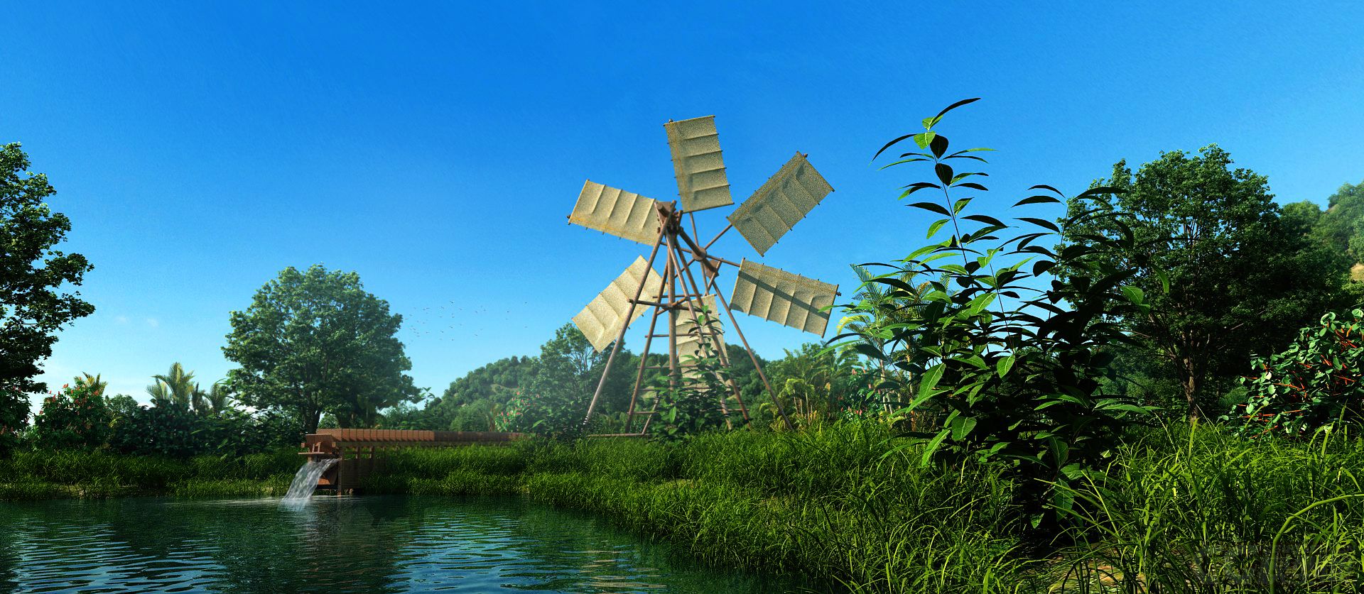 原创水风车_疯狂的马克思作品_场景自然场景_cg模型网