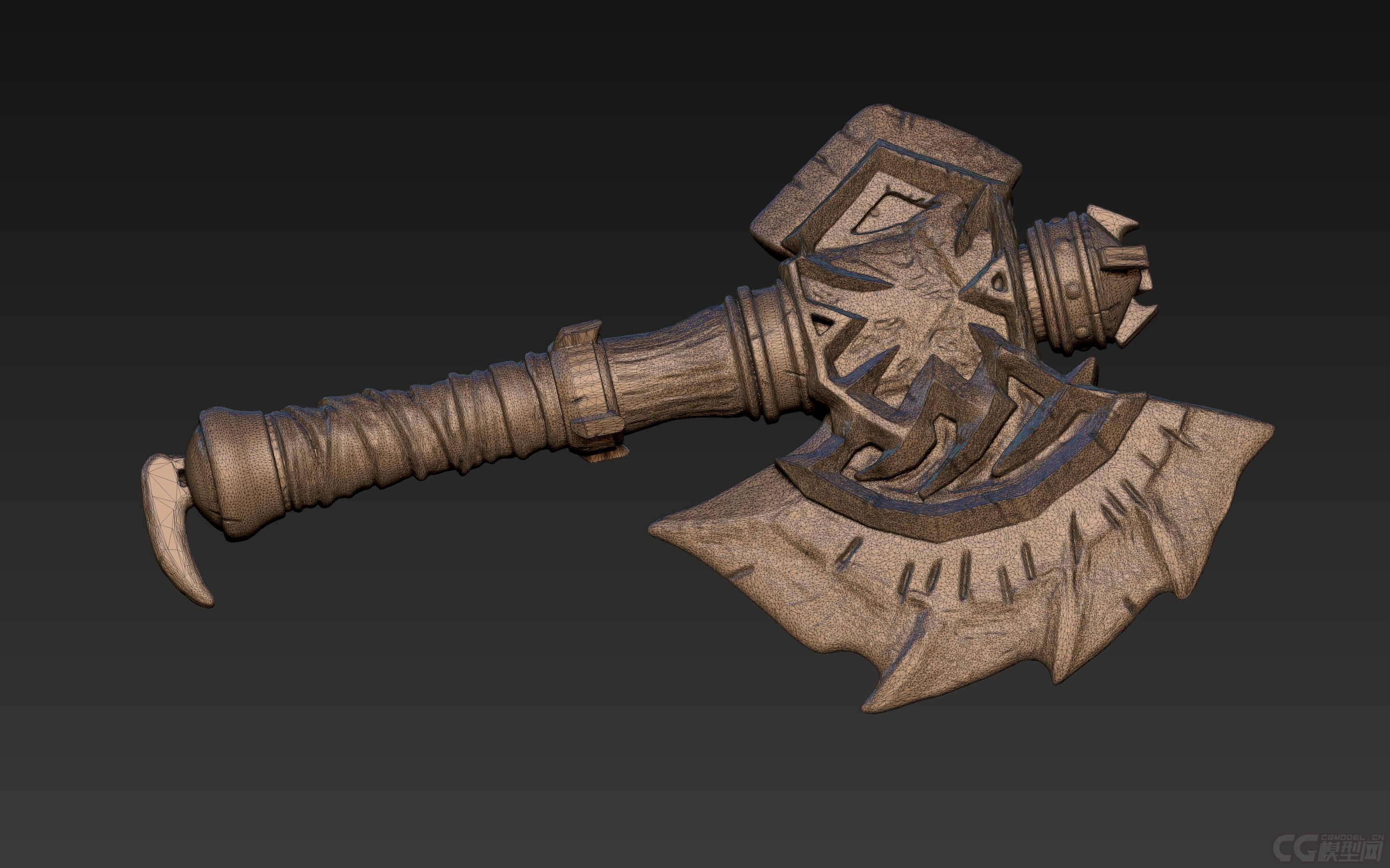 Durotan 杜隆坦之斧 3D打印 魔兽世界电影道具 Warcraft冷兵器武器千色鸟CG模型网