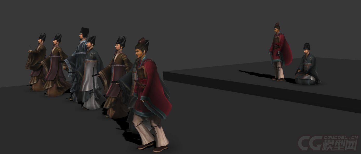 唐代百官上朝 人物模型-孩子-女模型库-3ds Max(.max)模型下载-cg模型网