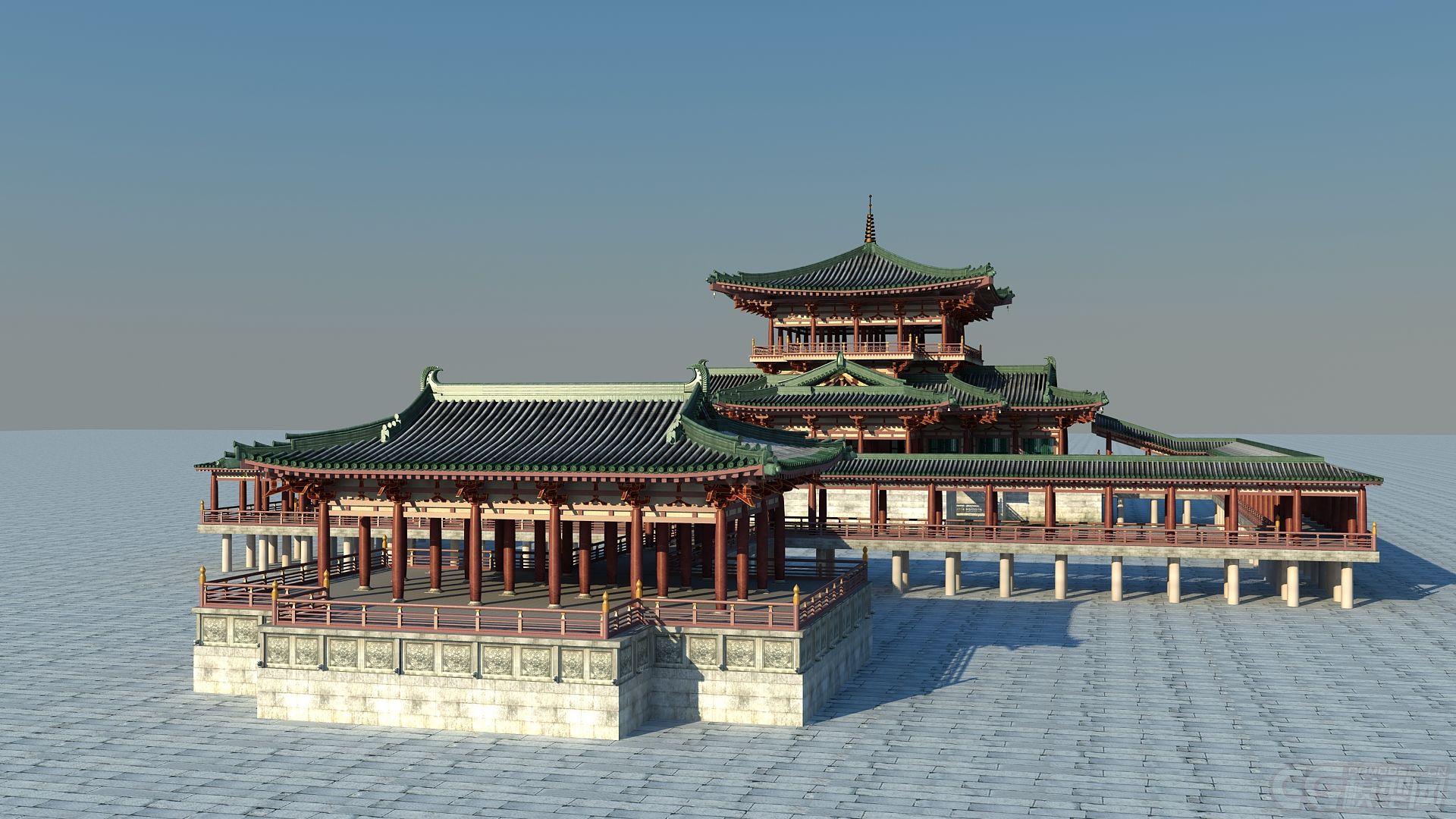 古代 大明宫模型-自然场景模型库-模型下载-cg模型网