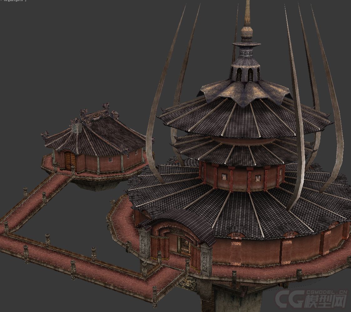 古代神魔场景建筑中式建筑圆形建筑魔域建筑