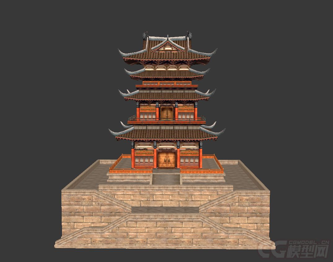 精美古代场景阁楼古代酒楼建筑群庭院院子塔楼