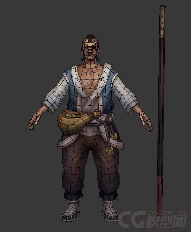 古代人物地痞拿着棍子的练武之人打手男人悍匪土匪劫匪