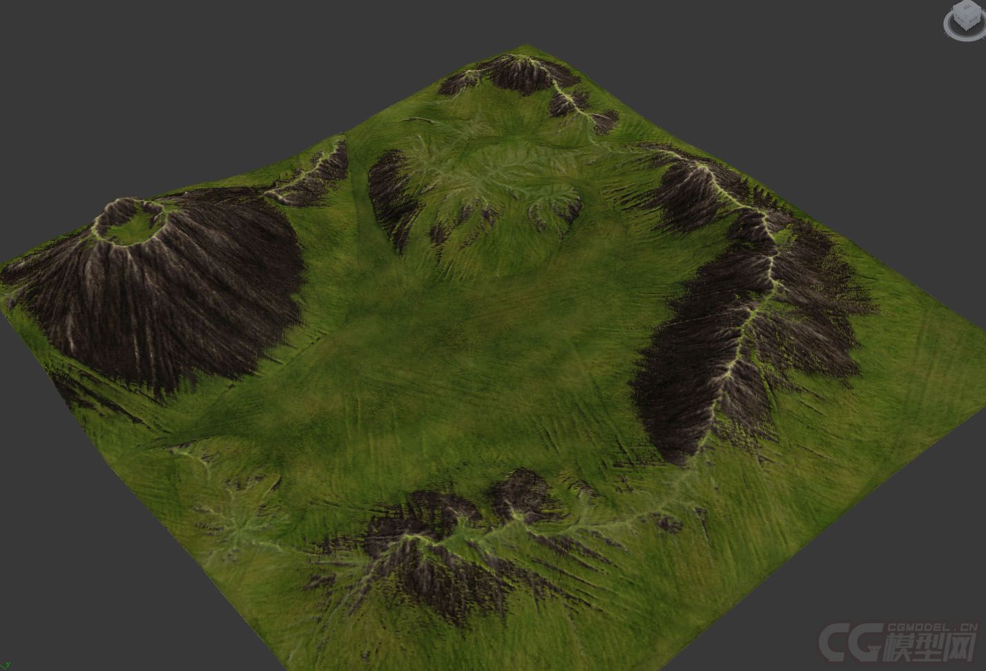 广阔的原始侏罗纪山谷盆地_jianghuaying作品_场景自然场景_cg模型网