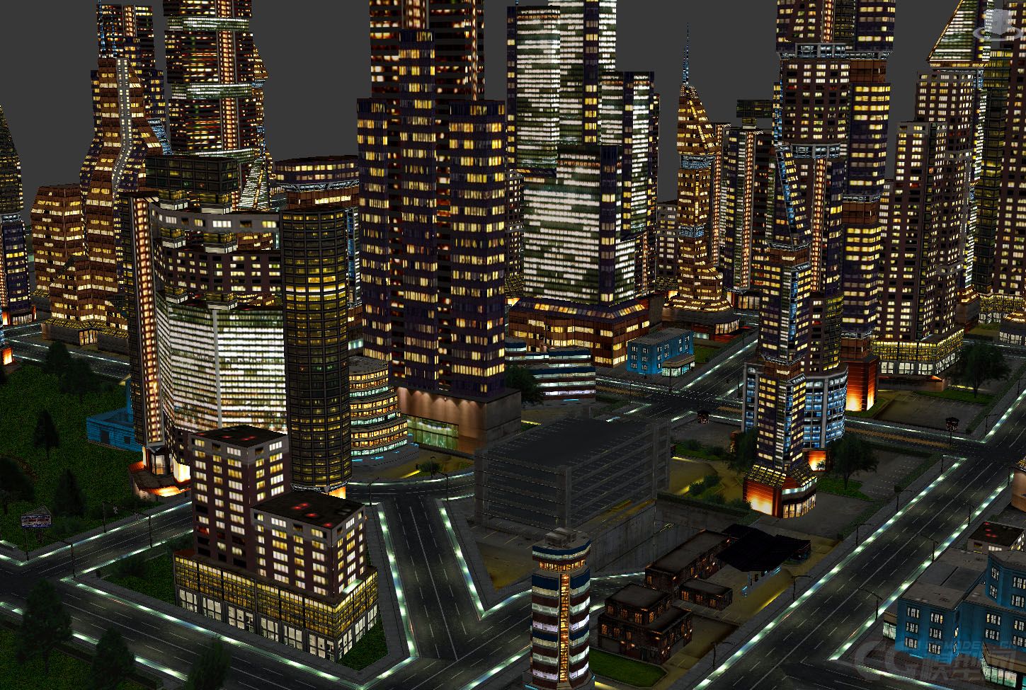 特大城市建筑2(夜晚)夜晚城市夜景市区闹市夜市 有动画预览