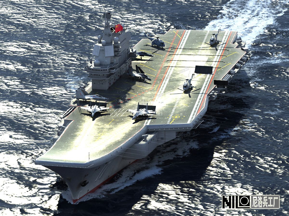 002山東艦航母cv17及艦載機模型貼圖