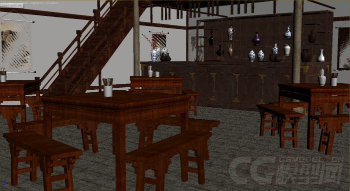 古代酒铺酒庄室内古代酒店