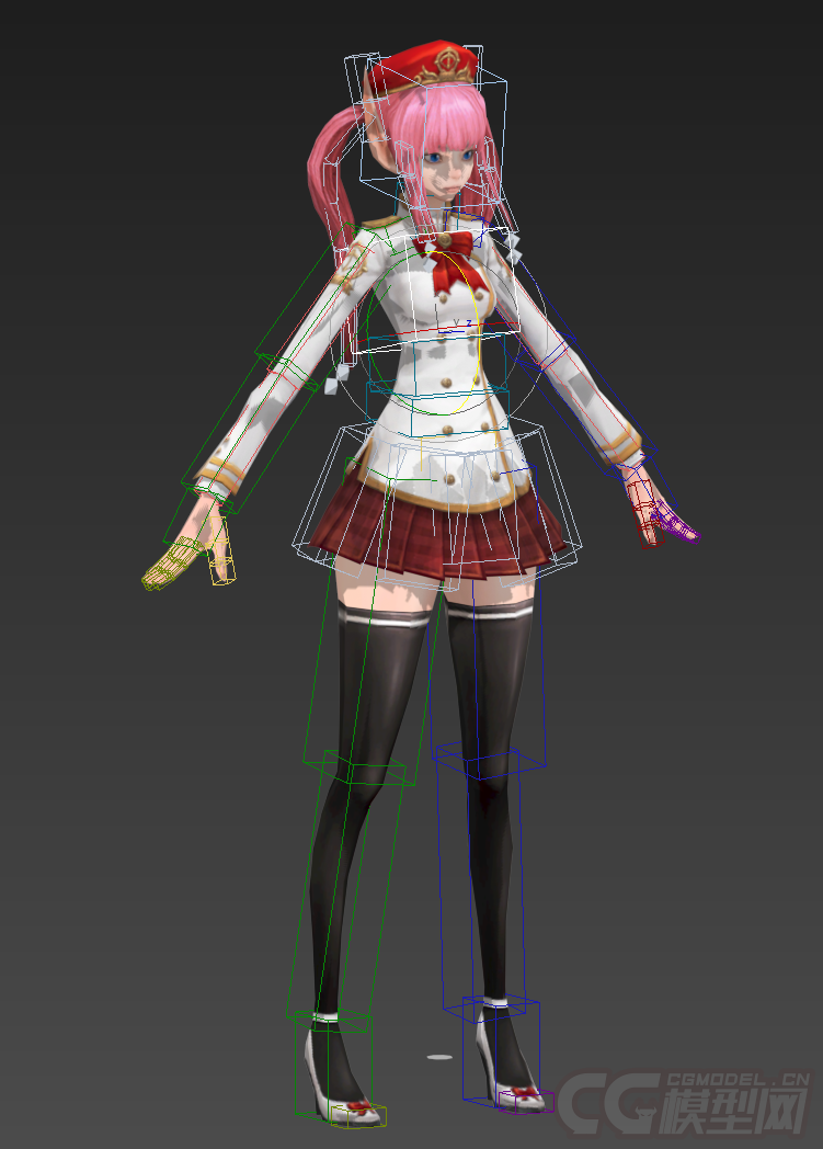 学妹卡通女生学生模型_wd@cg作品_人物孩子-女_cg模型网