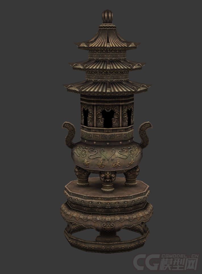 古代香炉炼丹炉炉子模型-古代场景模型库-3ds Max(.max)模型下载-cg模型网