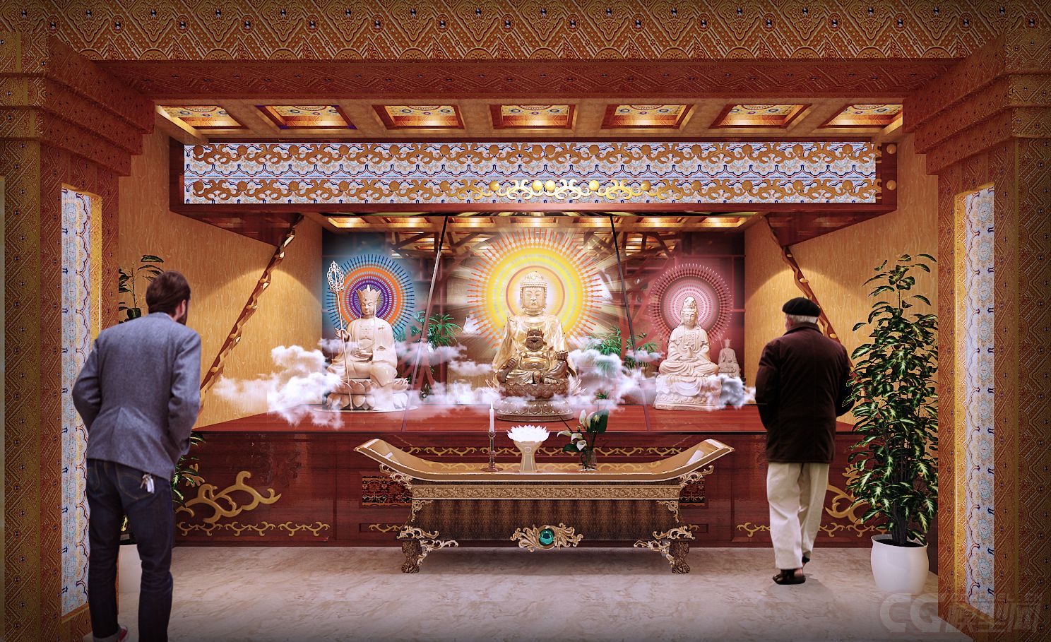 佛堂展厅效果图设计