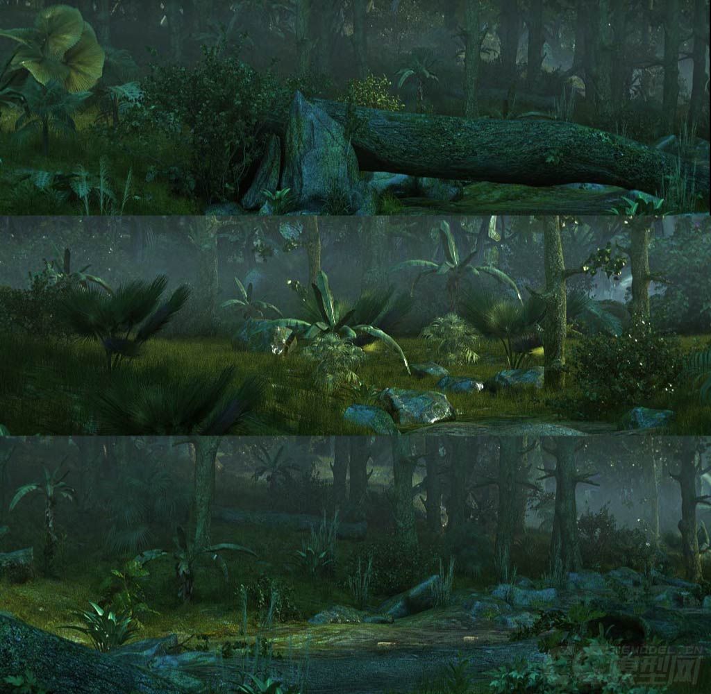 原始树林丛林原始森林野生植物镜头横移穿梭_ucoaa作品_场景自然场景