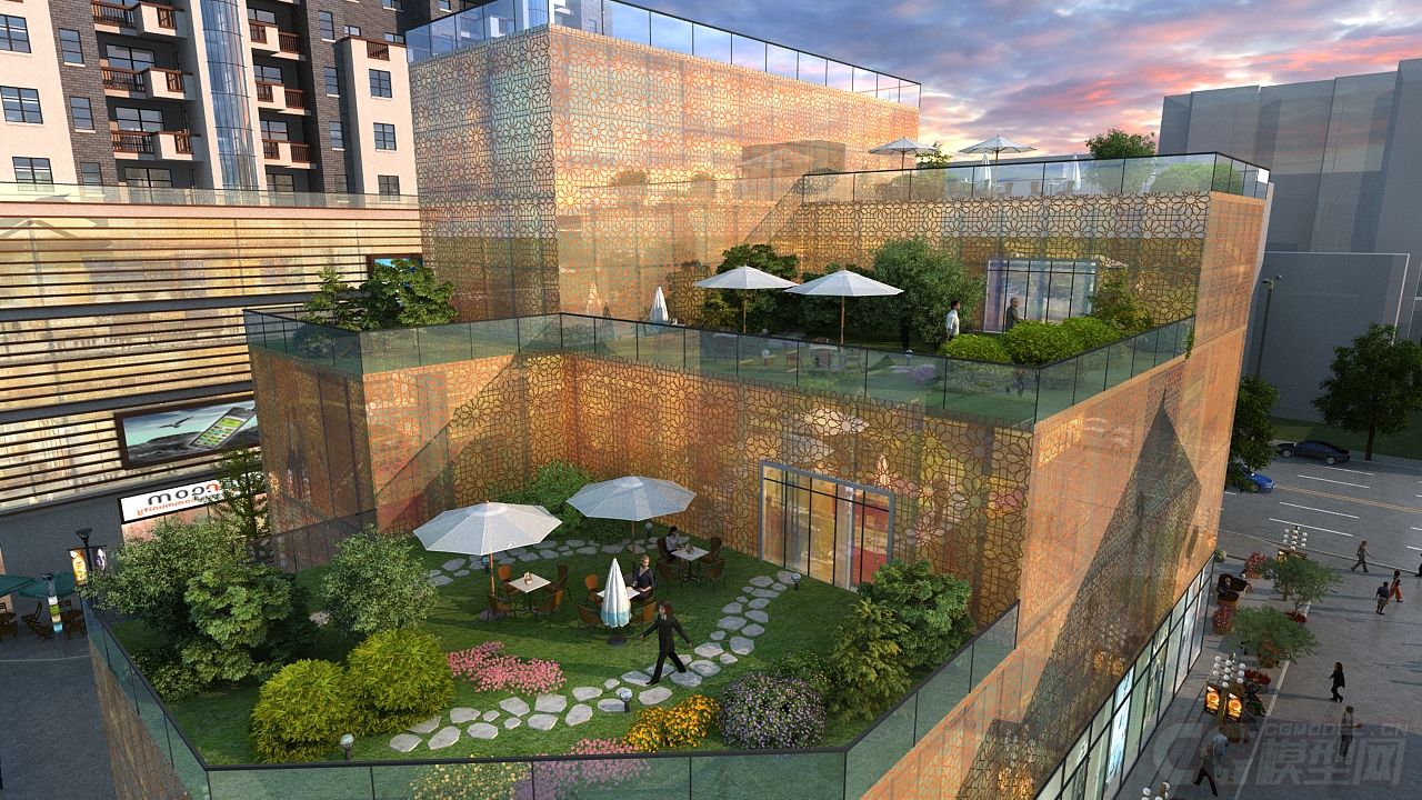 三里屯风格建筑 屋顶花园 商业步行街
