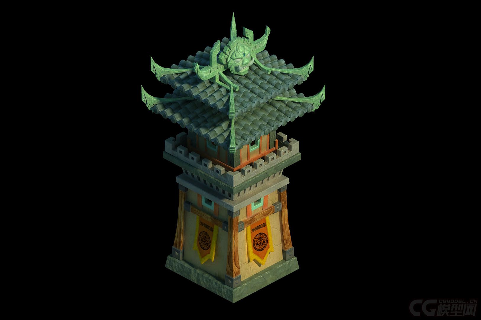 古代箭塔 哨塔模型-自然场景模型库-模型下载-cg模型网