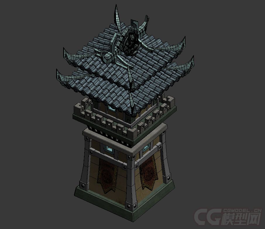 古代箭塔 哨塔模型-自然场景模型库-模型下载-cg模型网