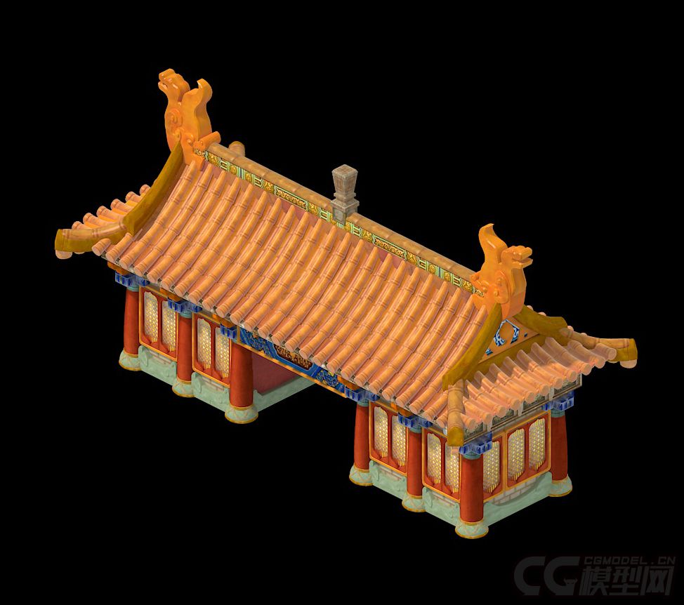 卡通q版漂亮的皇宫围栏 皇宫午门 城墙 宫墙