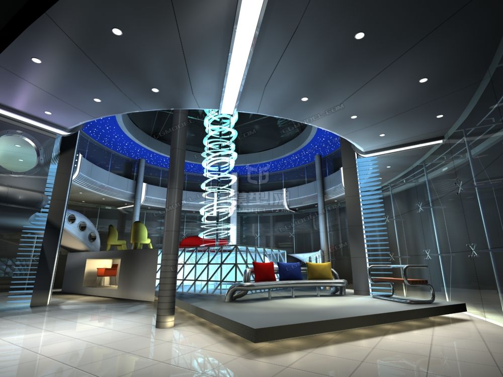 科技 未来 科技室内 科技空间 未来室内模型-自然场景模型库-模型下载-cg模型网
