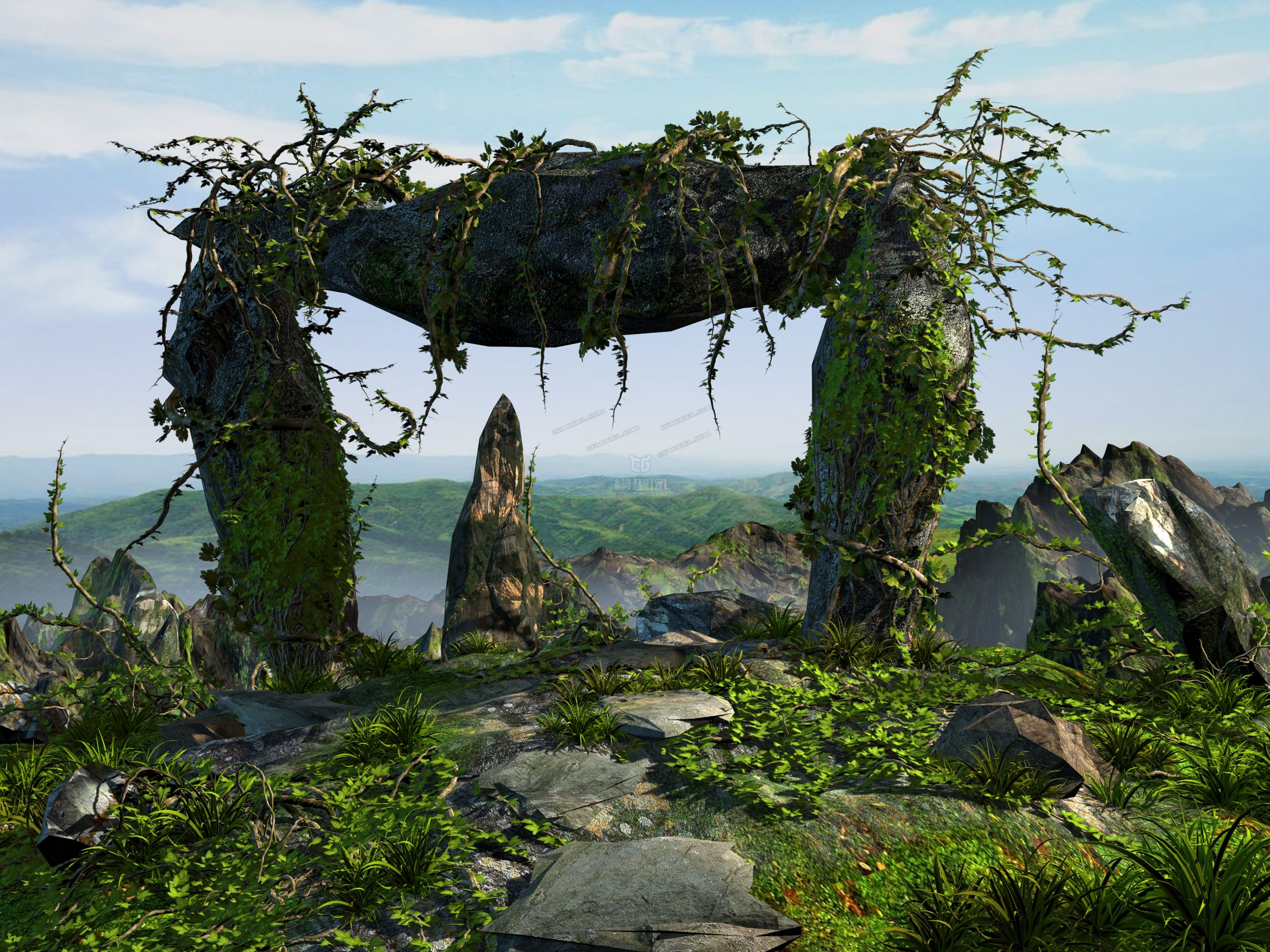 自然场景-天门_luowolong作品_场景自然场景_cg模型网