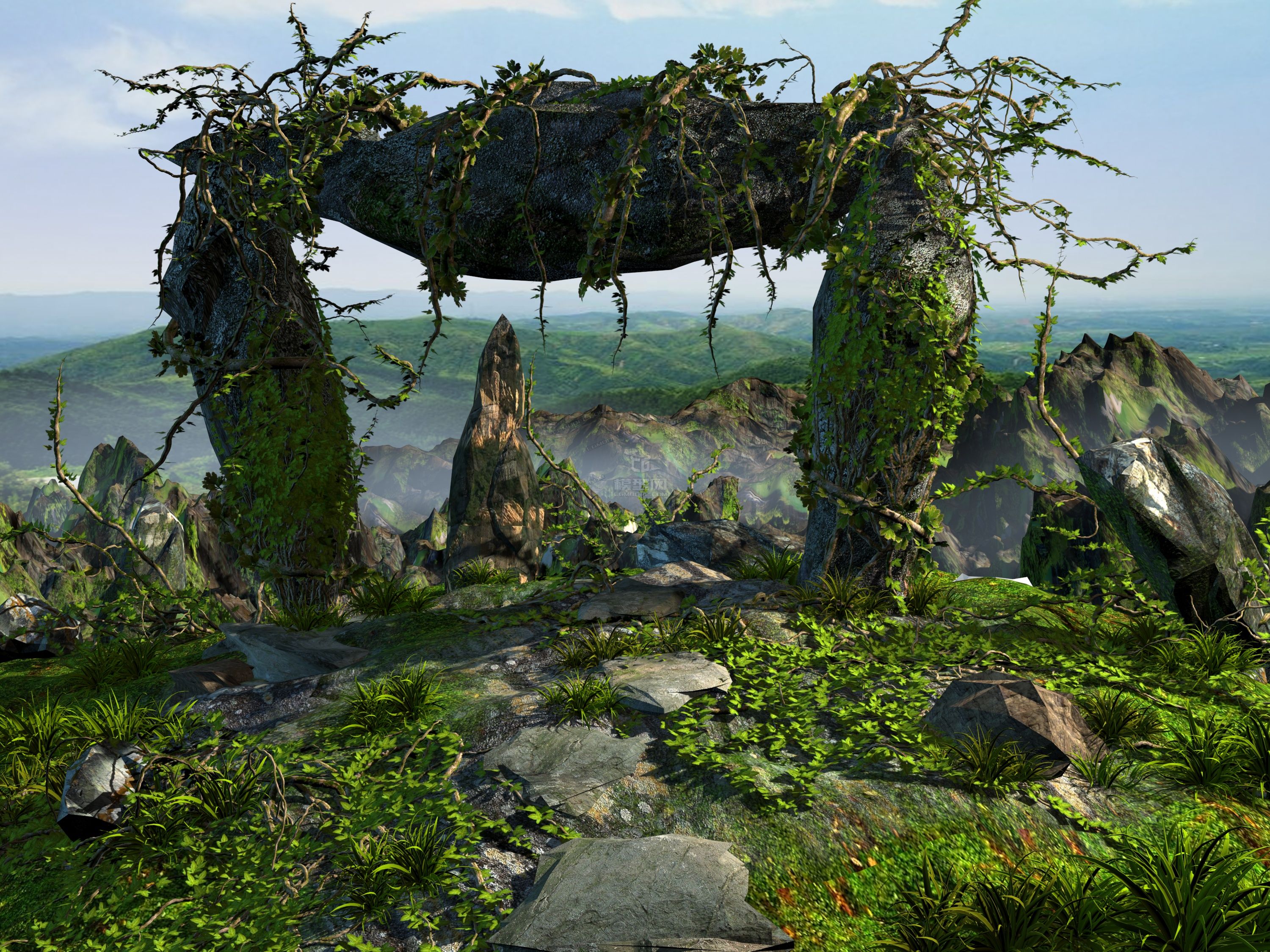 自然场景-天门_luowolong作品_场景自然场景_cg模型网