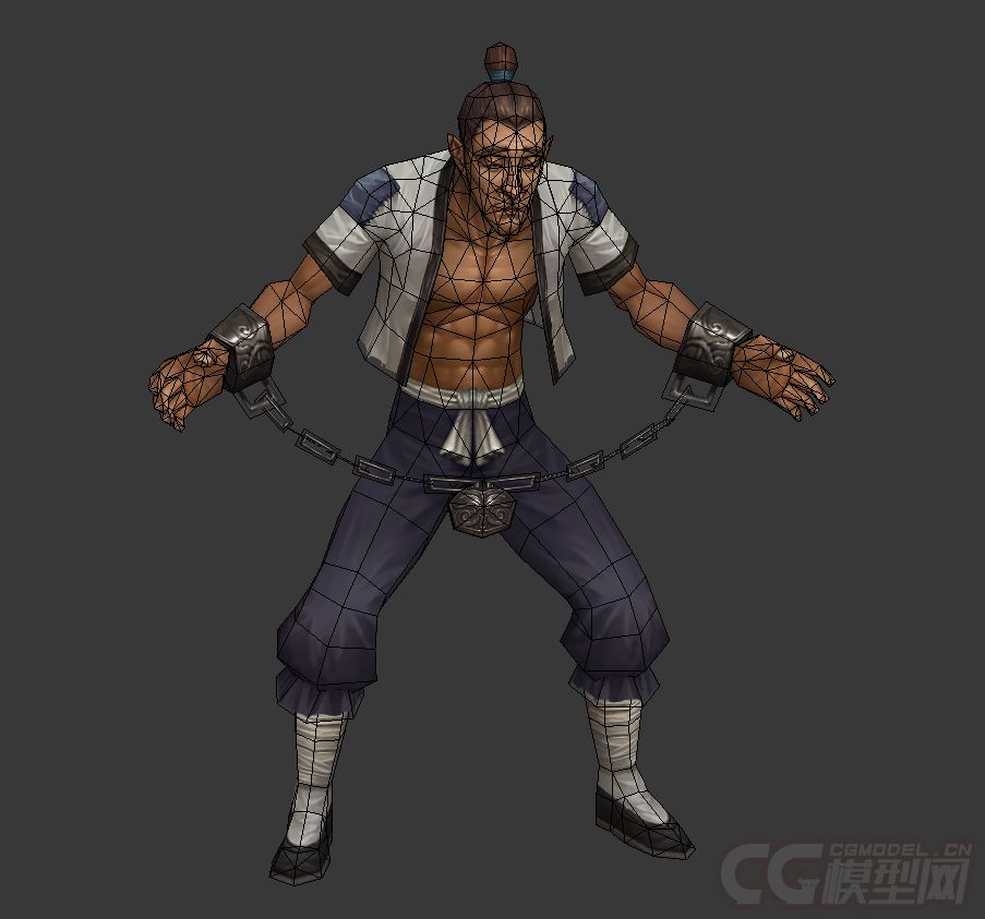 古代人物犯人被锁链拷着的罪犯奴隶