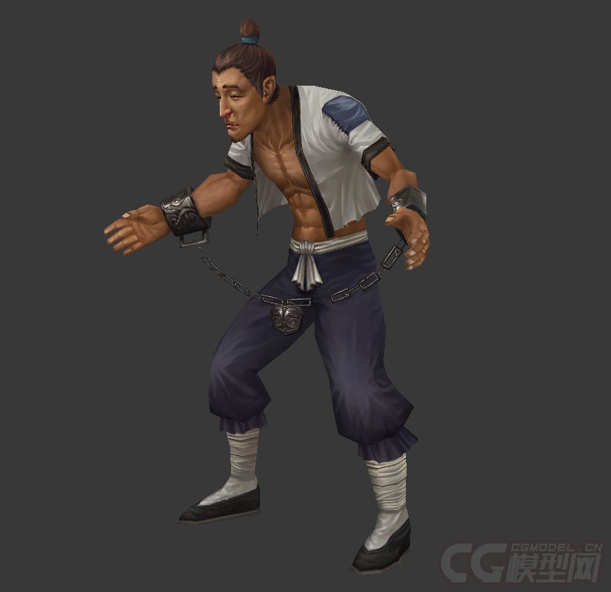 古代人物犯人被锁链拷着的罪犯奴隶