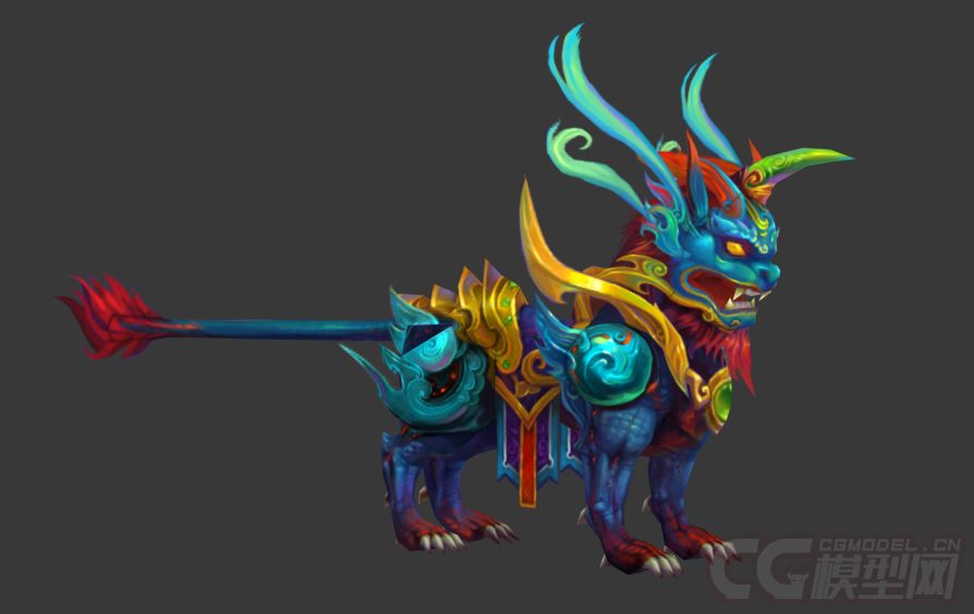 炫彩麒麟兽坐骑五彩麒麟麒麟兽火麒麟七彩麒麟兽