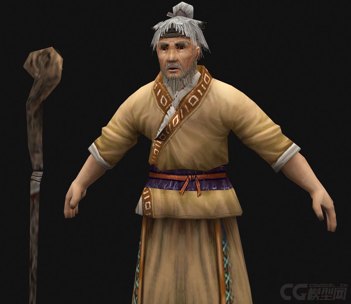 古代人物老人老爷爷老头老爹老公公模型-老人-男模型库-3ds Max(.max)模型下载-cg模型网