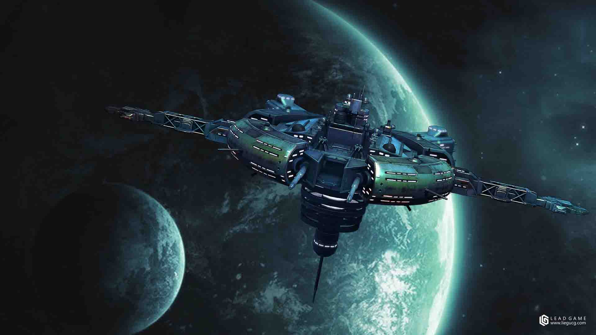 太空飞船战舰模型欣赏作品15071裂谷游戏飞船 ufo 未来战舰 科幻战舰