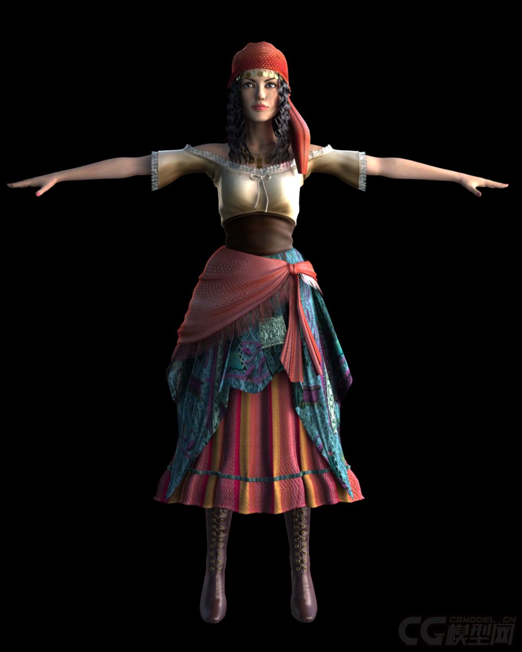 舞台装女人吉普赛女人小数民族服装女人