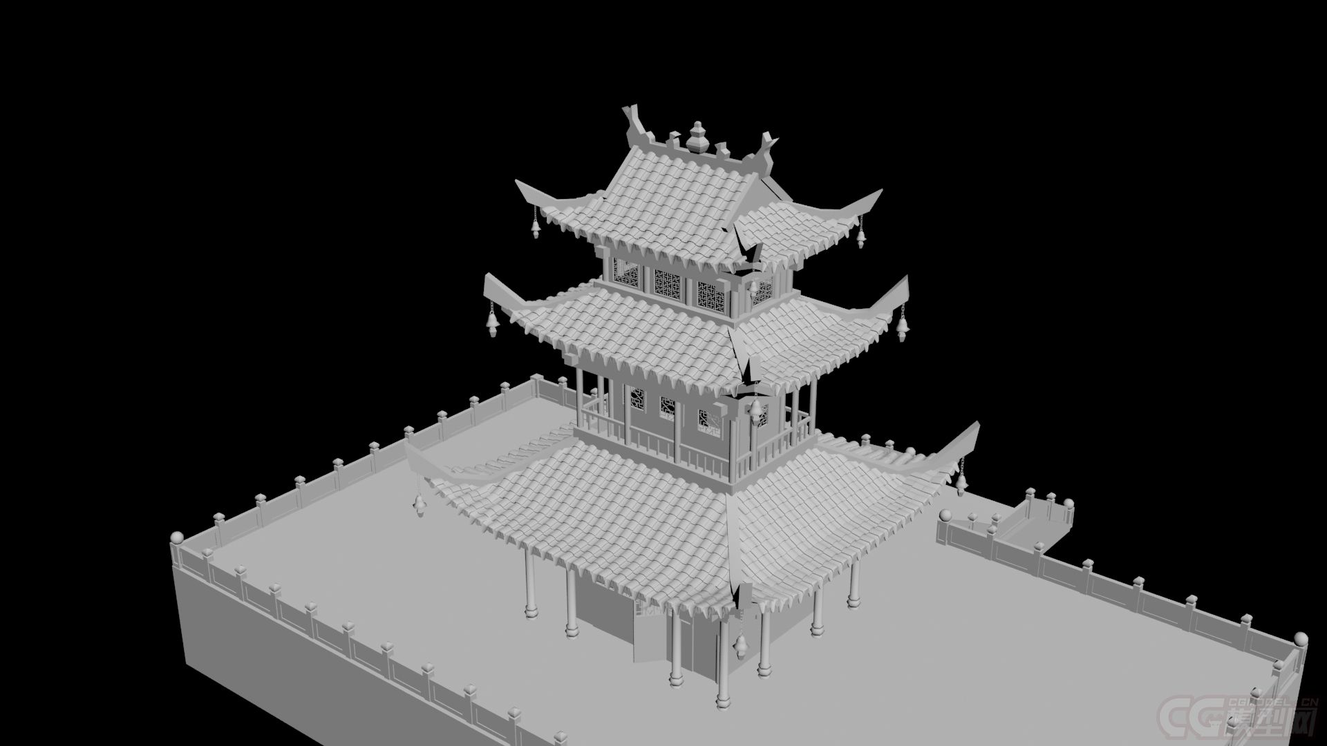 学生交作业必备 古代建筑模型模型-自然场景模型库-模型下载-cg模型网