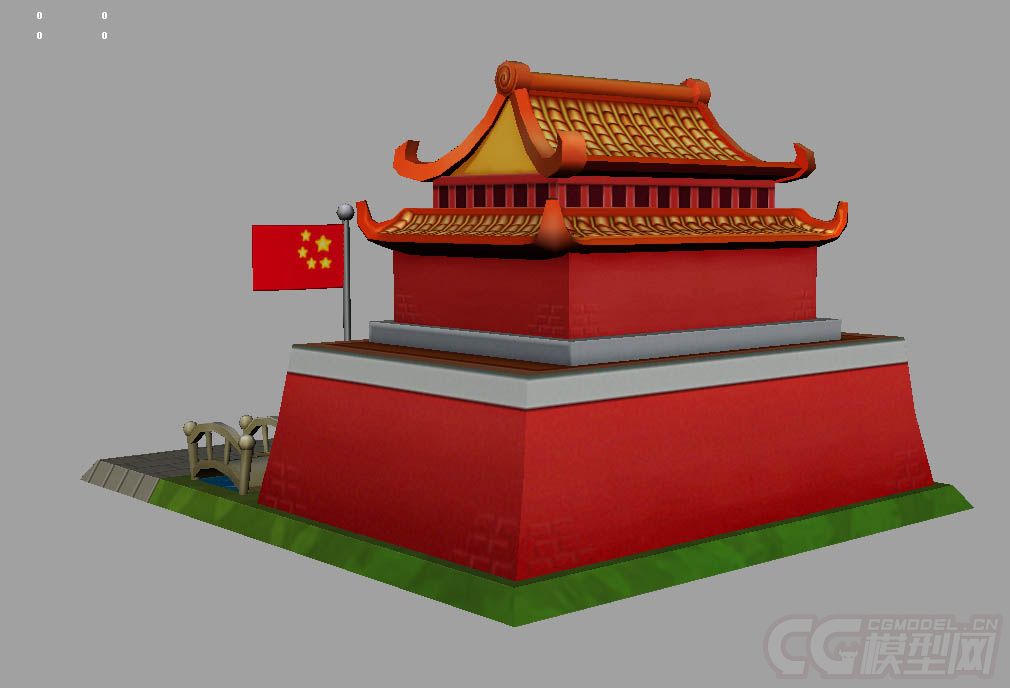 Q版天安门 低面卡通天安门模型-自然场景模型库-模型下载-cg模型网