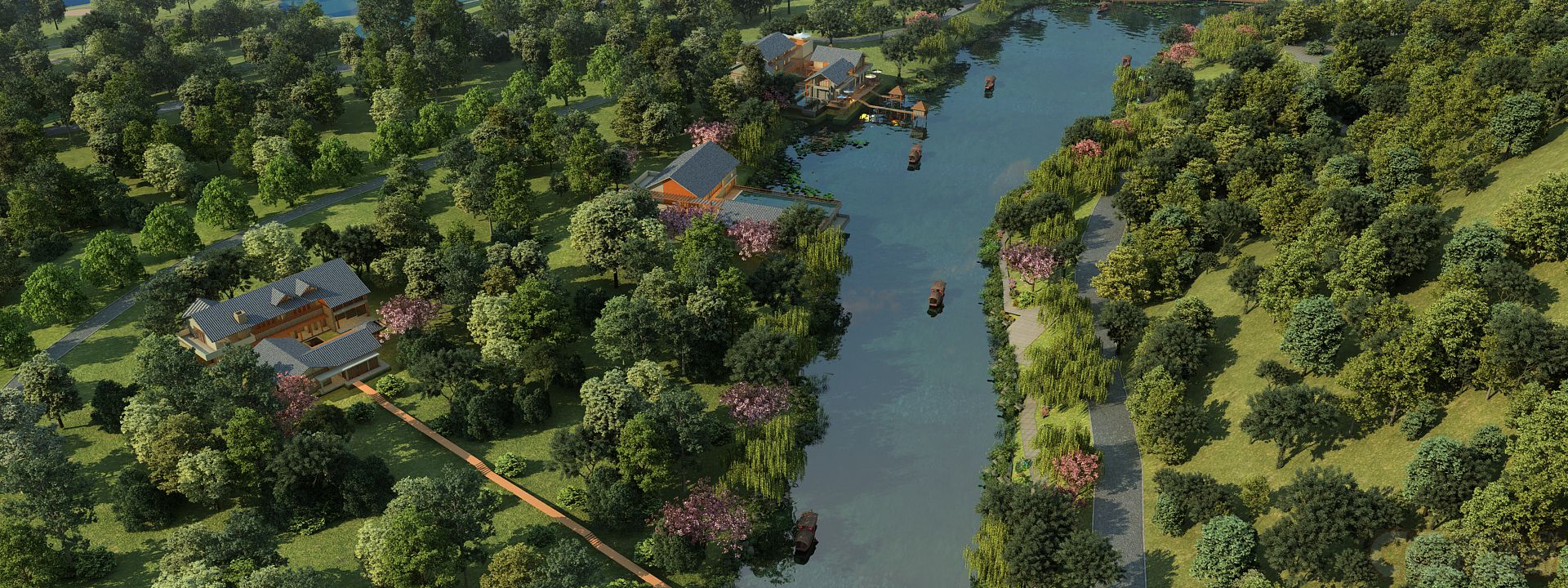 东方古建 俯视图场景模型