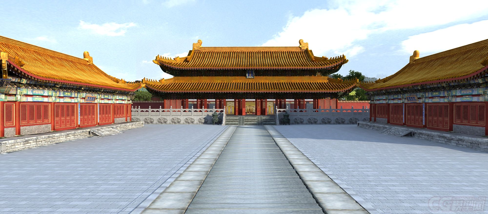 古建筑-宫殿-唐朝-鼎_金元宝作品_场景古代场景_cg模型网