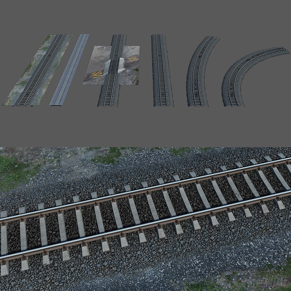 火车 列出-轨道-石子 一套完整文件