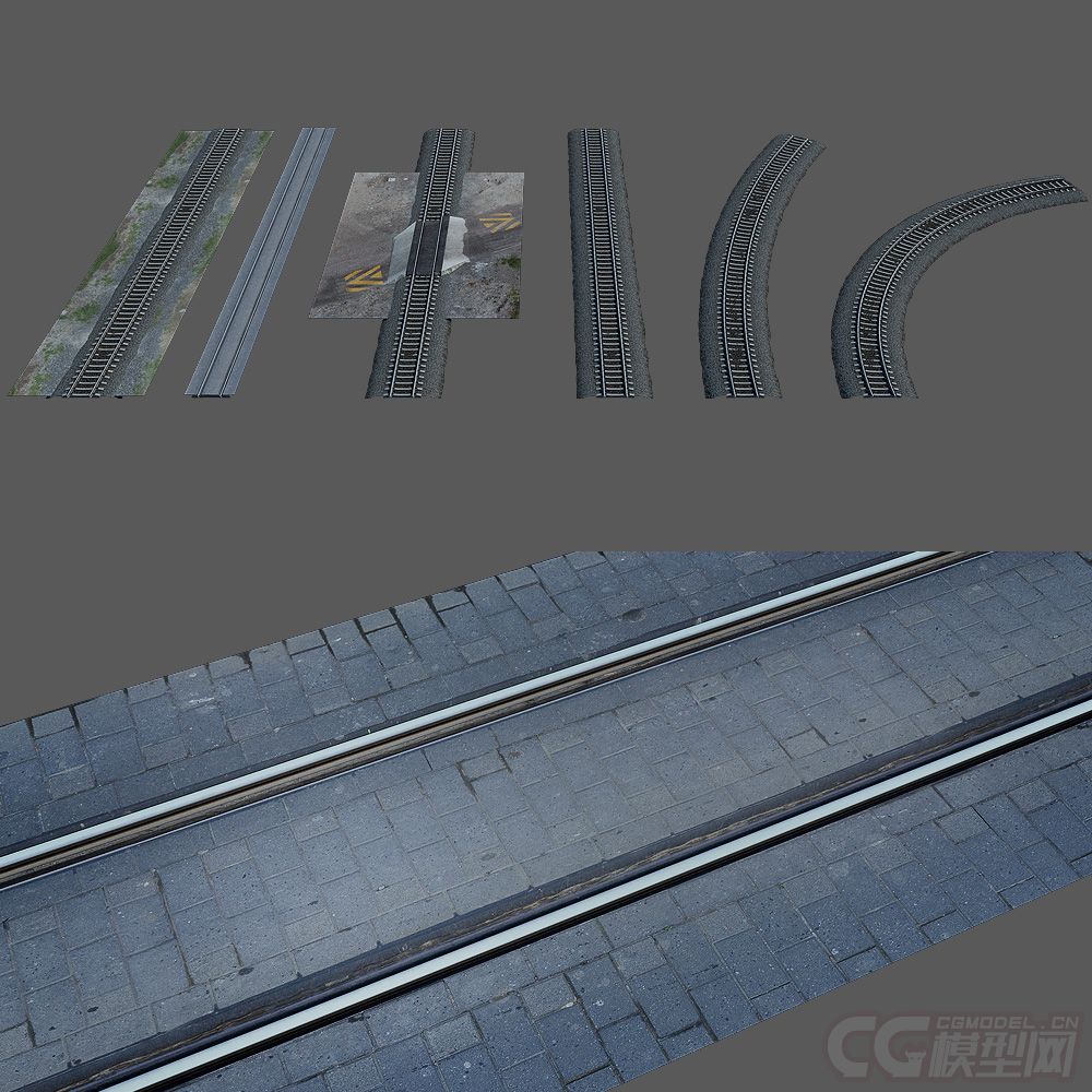 火车 列出-轨道-石子 一套完整文件