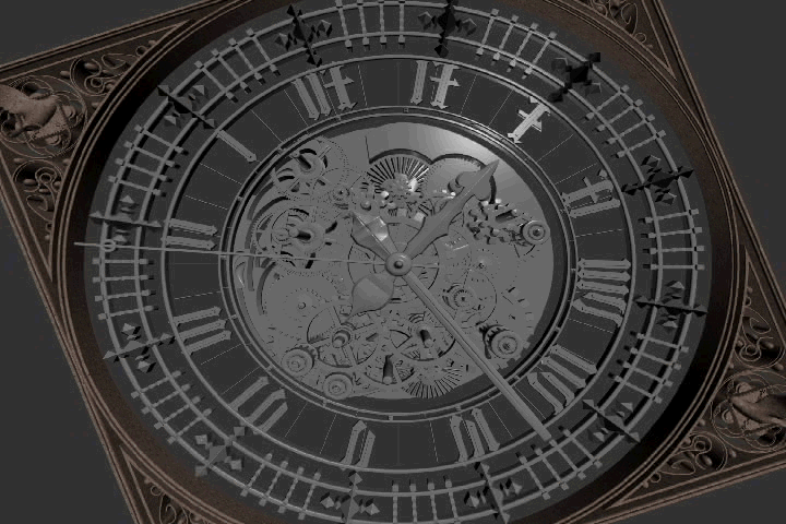 机械钟表齿轮轴承运动动画