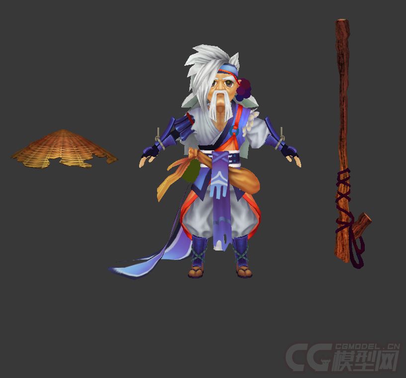 q版丐帮帮主洪七公,叫花子,老头,打狗棒