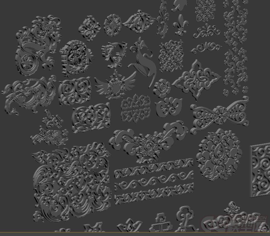 中式古代花纹模型 中式雕花模型模型-古代场景模型库-模型下载-cg模型网