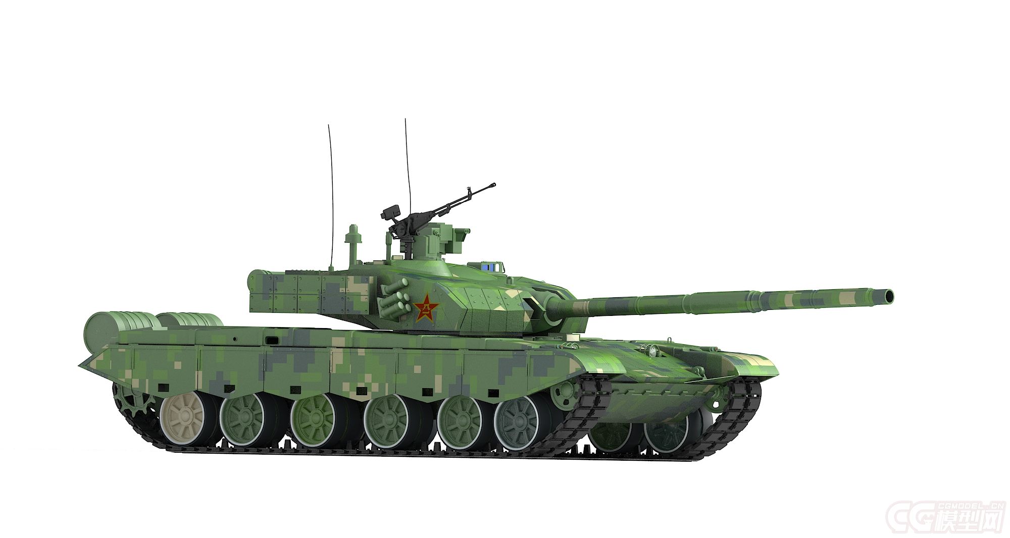 99A坦克 数码迷彩模型-冷兵器模型库-模型下载-cg模型网
