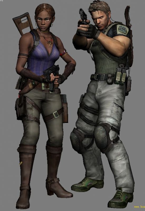 生化危机5 男女主人公 登场_nonlogic作品_国际游戏资源整理_cg模型网