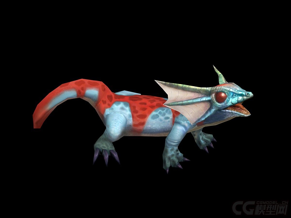 卡通蜥蜴怪物带动作