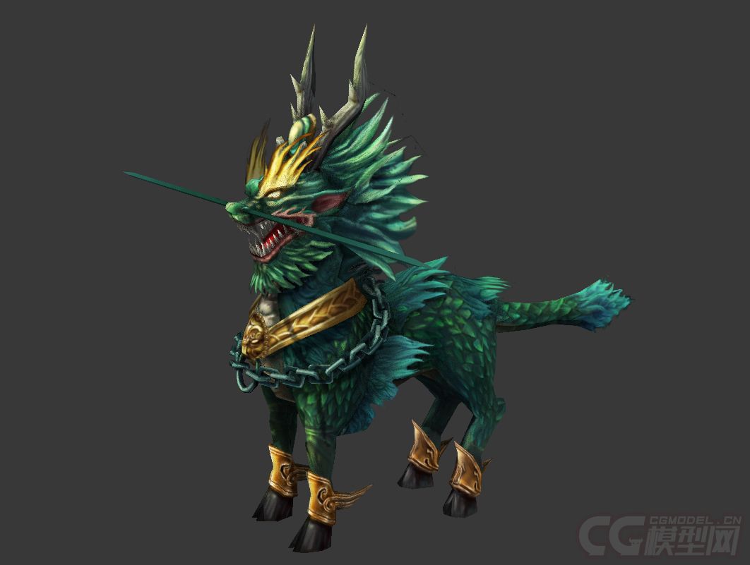 高质量绿麒麟麒麟兽碧水金晶兽