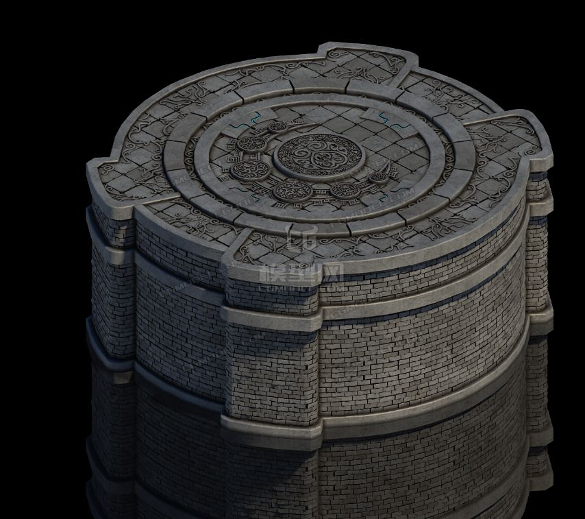 四个中式写实大台子圆台祭台战场台子