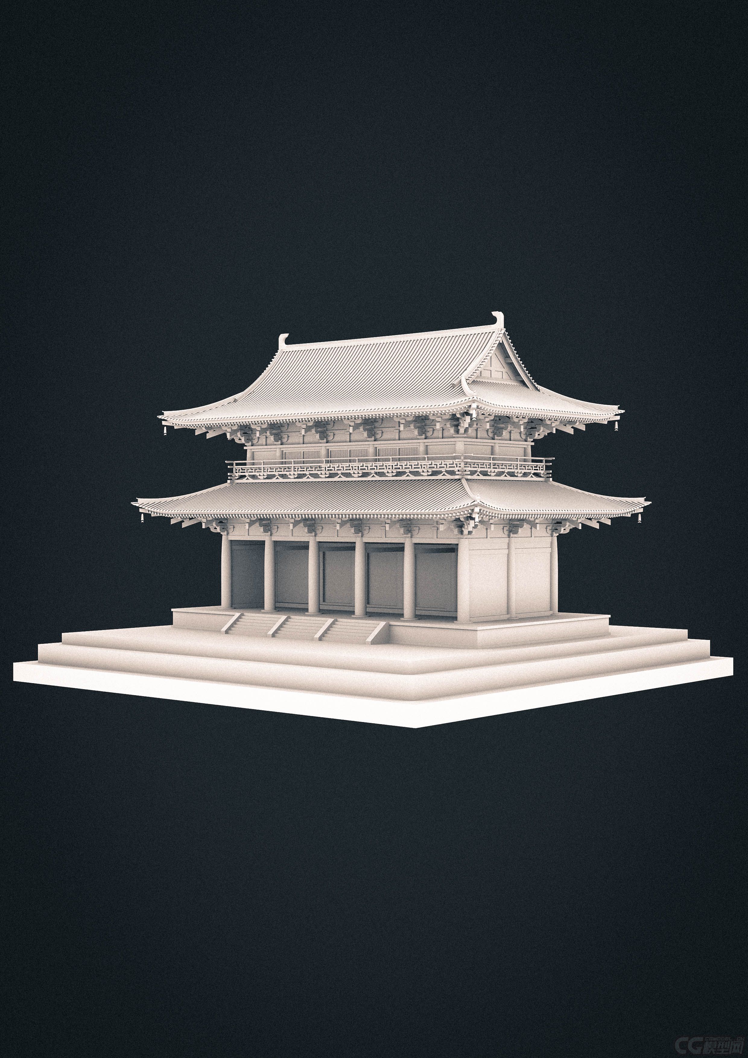 建筑物场景 古代建筑模型-自然场景模型库-模型下载-cg模型网