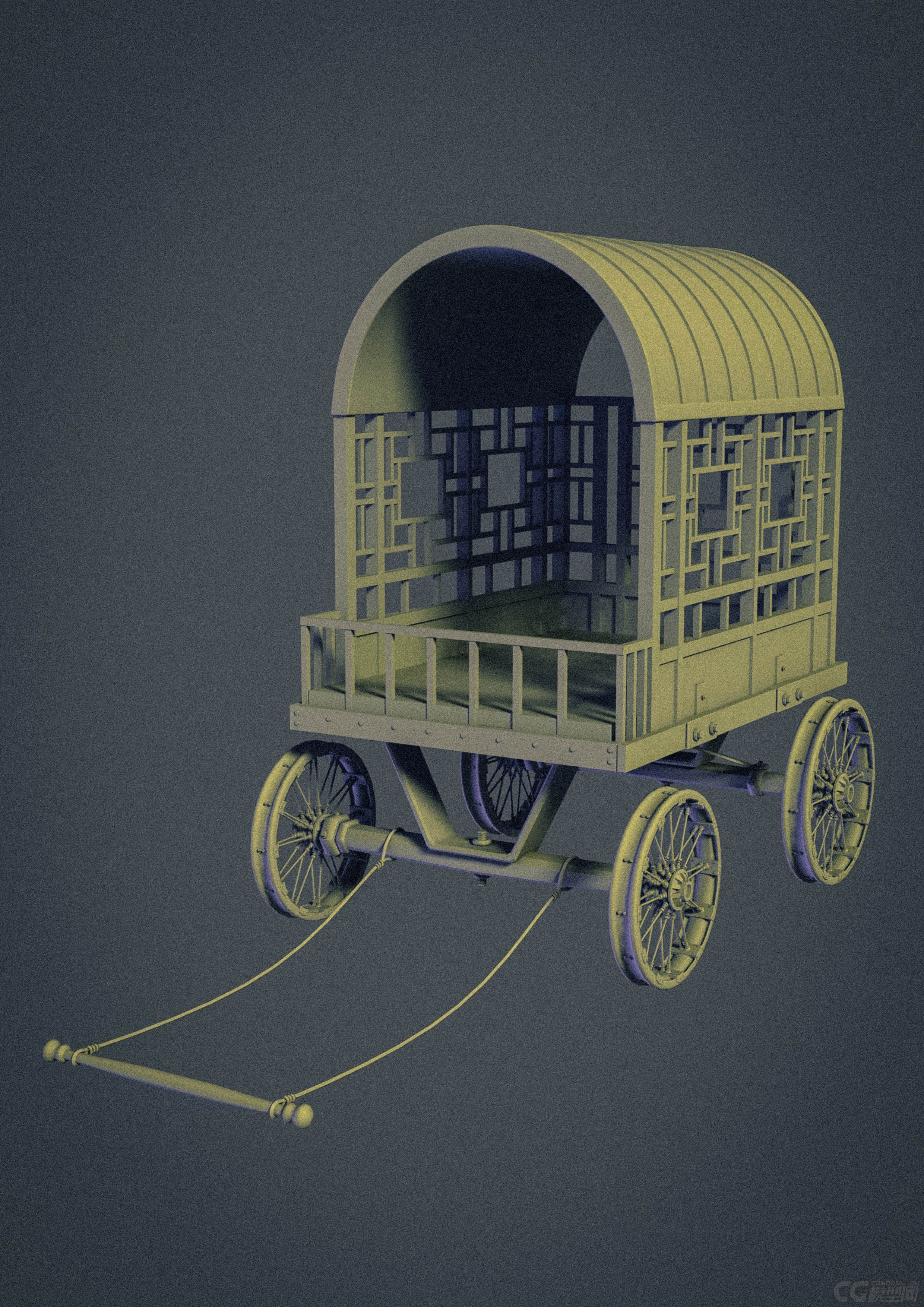 马车_晒米传媒作品_生活用具其他_cg模型网