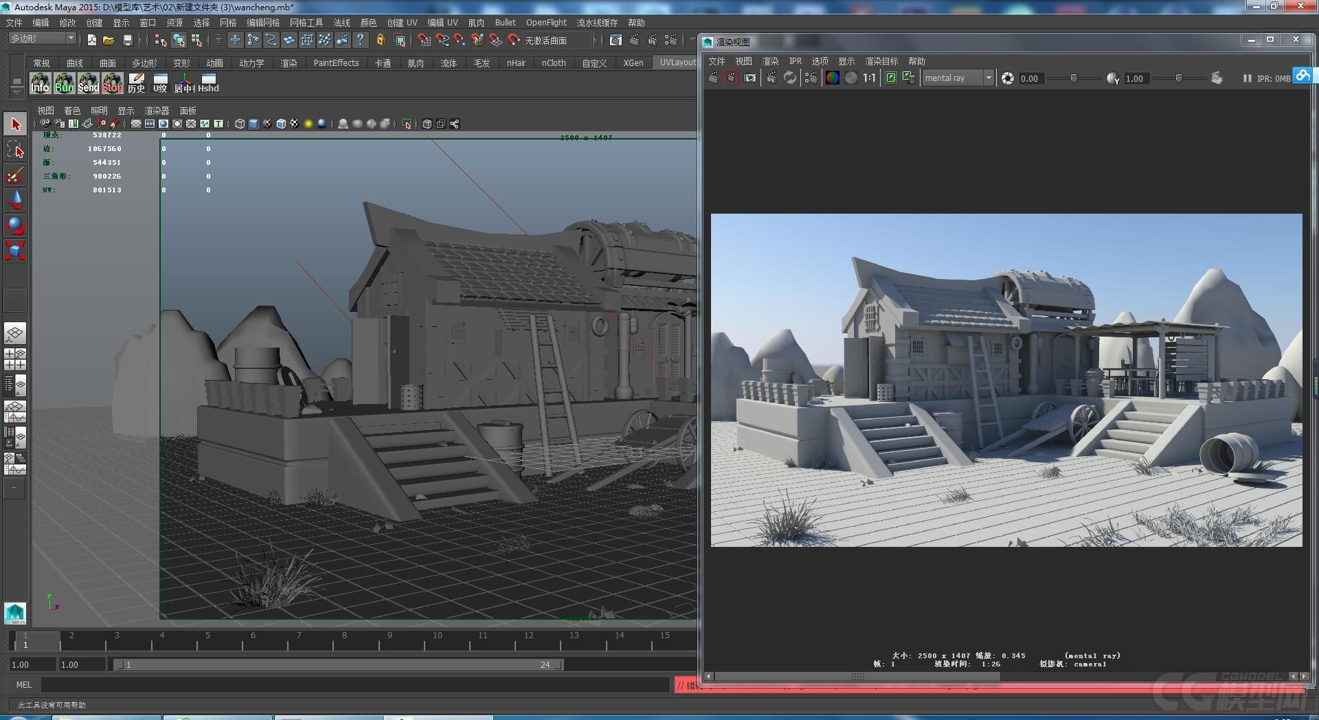 小屋 深林模型-自然场景模型库-FBX(.fbx)模型下载-cg模型网